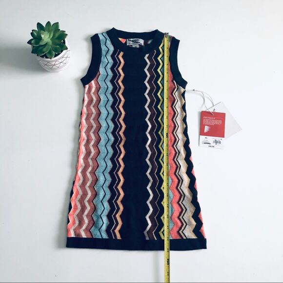 Missoni Target Girl's SZ XS Chevron Stripe Sweater Dress Brown Sleeveless - Picture 5 of 9